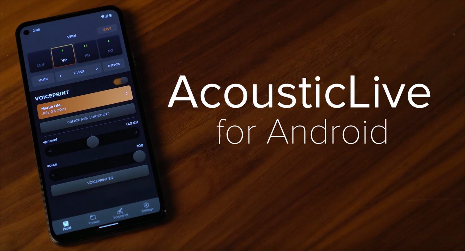 LR Baggs AcousticLive App für Voiceprint DI