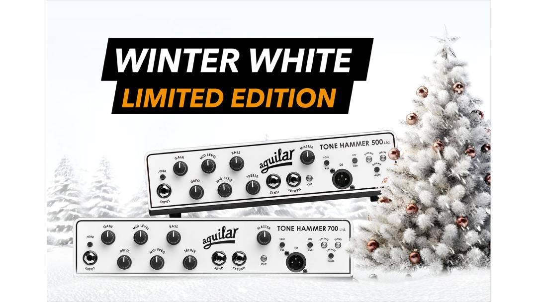 Picture: Aguilar Tone Hammer 500 and 700 in the color "Winter White"